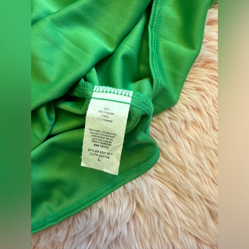 KAILEIGH WOMEN’S DRESS SIZE LARGE GREEN FLORAL V-NECK STRETCH LIGHTWEIGHT SLEEVE - Picture 3 of 11